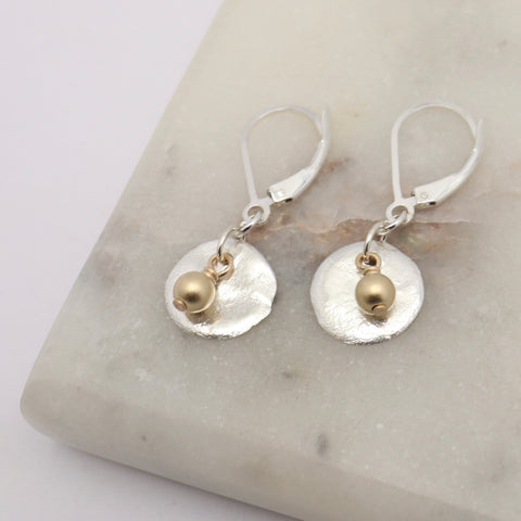 Arctic Blossoms:  Gold Bead Aura Earrings