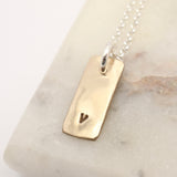 Bronze Single Name Rectangular Pendant Necklace