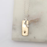 Bronze Single Name Rectangular Pendant Necklace