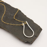 Ring Holder Necklace - Silver link with Gold Chain