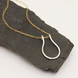 Ring Holder Necklace - Silver link with Gold Chain