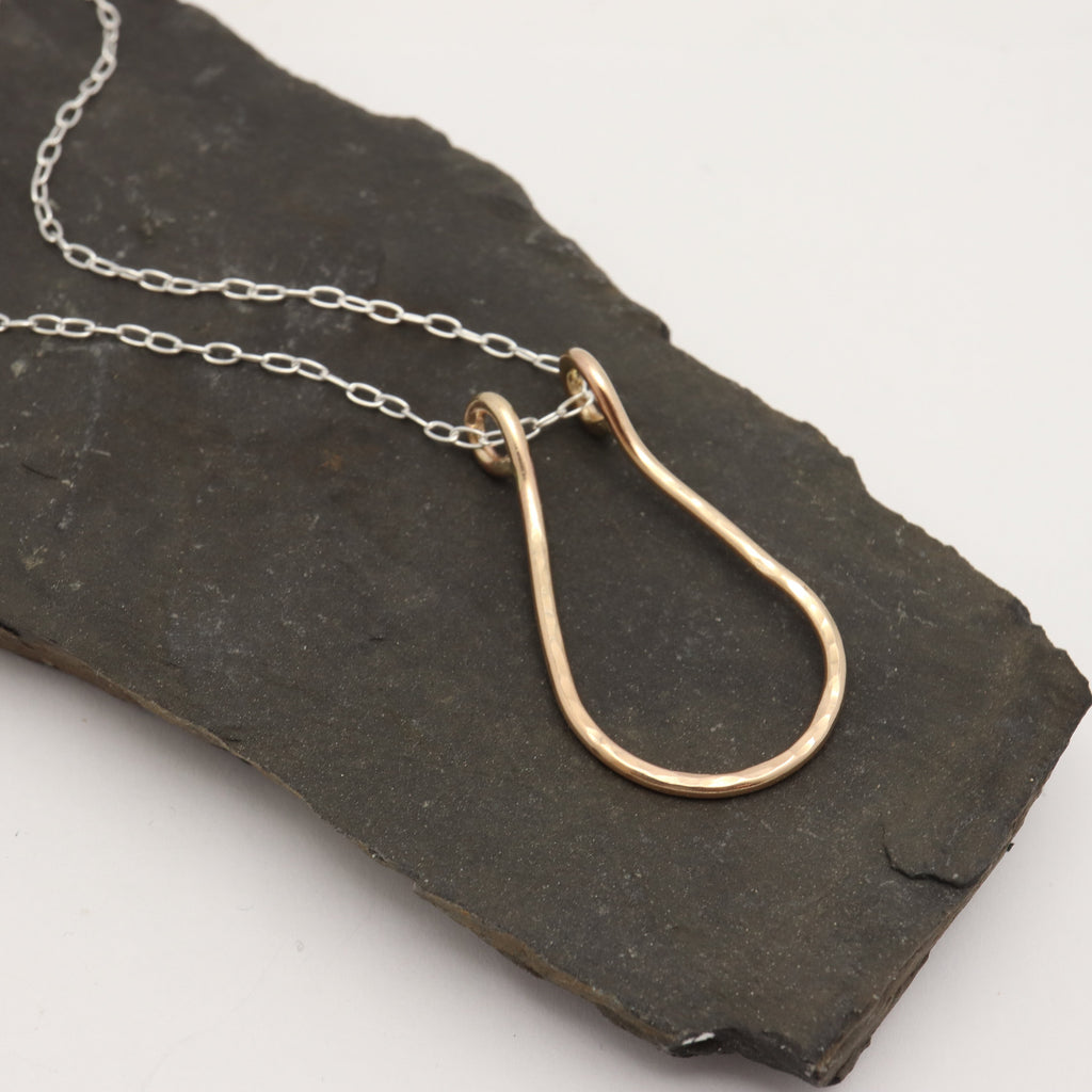 Ring Holder Necklace - Gold Link with Silver Chain