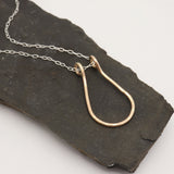 Ring Holder Necklace - Gold Link with Silver Chain