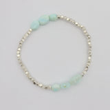 Peruvian Blue Opal & Fine Silver Stretch Bracelet