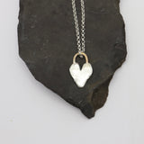 Silver Heart & Hook Necklace - Sterling Silver Chain