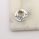 Three Silver Ring Personalized Necklace