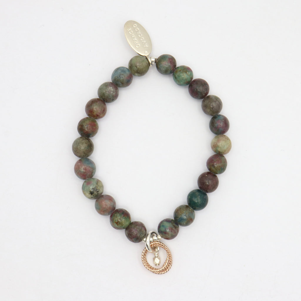 Helix Collection: Red Apatite & Ruby Kyanite Stretch Bracelet