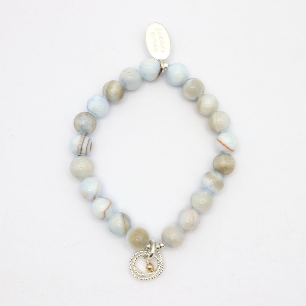 Helix Collection: Light Blue Jade Stretch Bracelet
