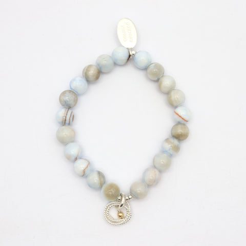 Helix Collection: Light Blue Jade Stretch Bracelet