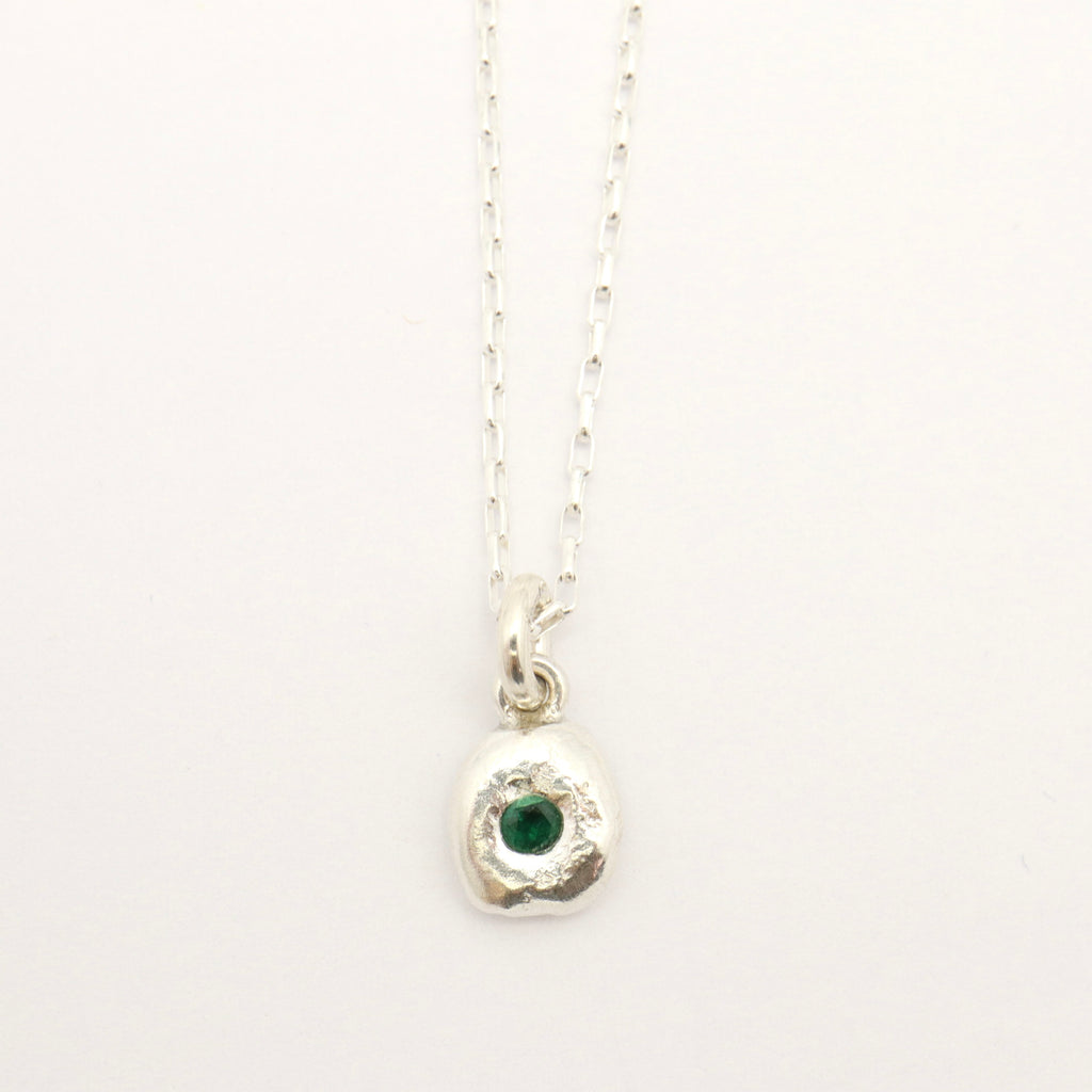 Flux Collection:  Flux Emerald Pendant Necklace - 004
