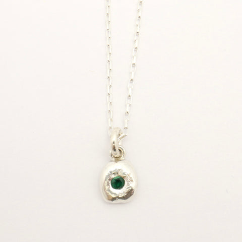 Flux Collection:  Flux Emerald Pendant Necklace - 004