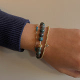 Drift Collection: Ruby Blue Sapphire & Gold Wrap Stretch Bracelet