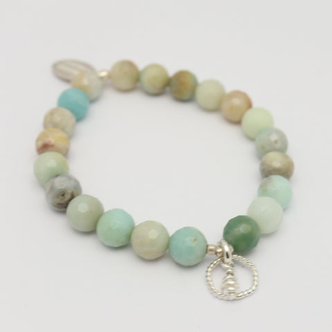 Amazonite & Pebble Charm Bracelet