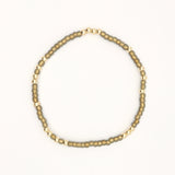 Japanese Toho Seed Bead & Gold Stretch Bracelet - Cafe
