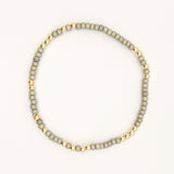 Japanese Toho Seed & Gold Stretch Bracelet - Gun Metal Grey