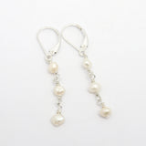 Fresh Water Pearl Silver Cascade Earrings