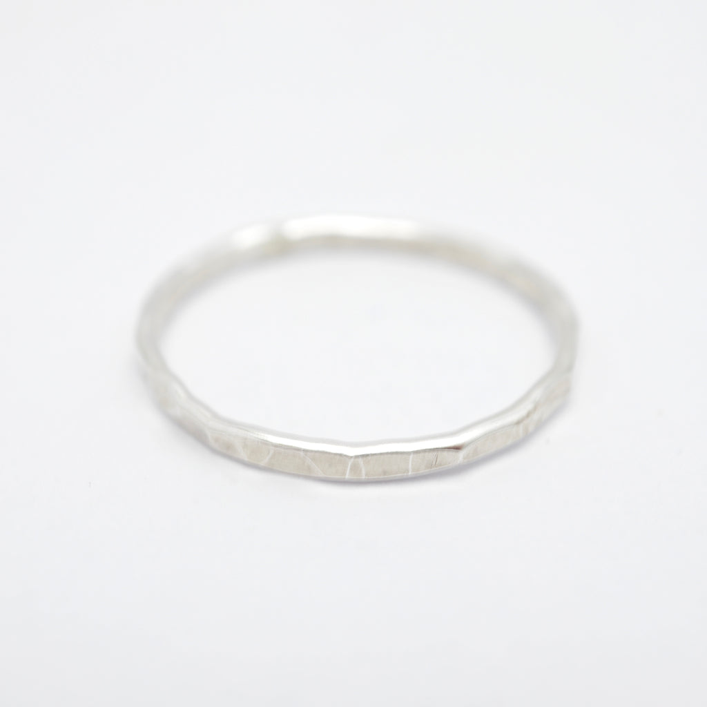 Dainty Hammered Silver Ring