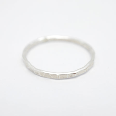 Dainty Hammered Silver Ring