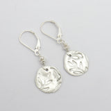 Fine Silver Random Leaf Freeform Earrings