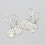 Fine Silver Random Leaf Freeform Earrings