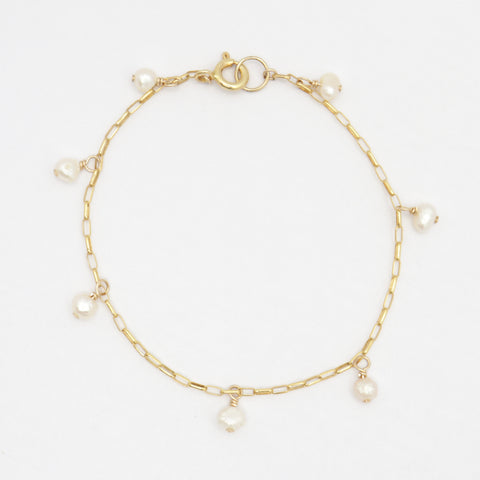 Cascade Pearl Drop Bracelet - Gold