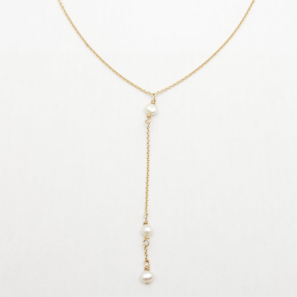 Petite Pearl Lariat Necklace