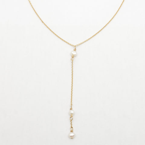 Petite Pearl Lariat Necklace