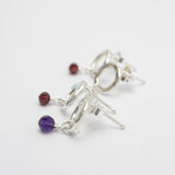 Birthstone Silver Freeform Link Studs