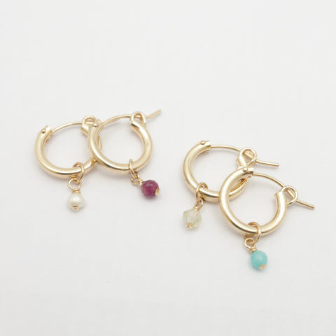 Birthstone MOD Gold Hoops