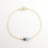 Duo Birthstone Bracelet - Gold
