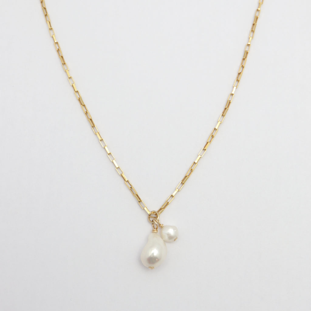 HERA Freeform Keshi Pearl Gold  Necklace