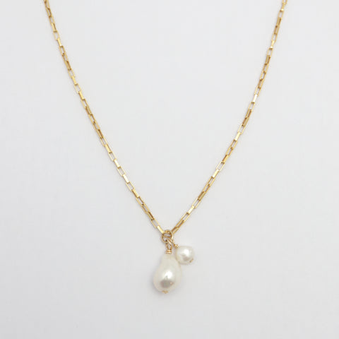 HERA Freeform Keshi Pearl Gold  Necklace