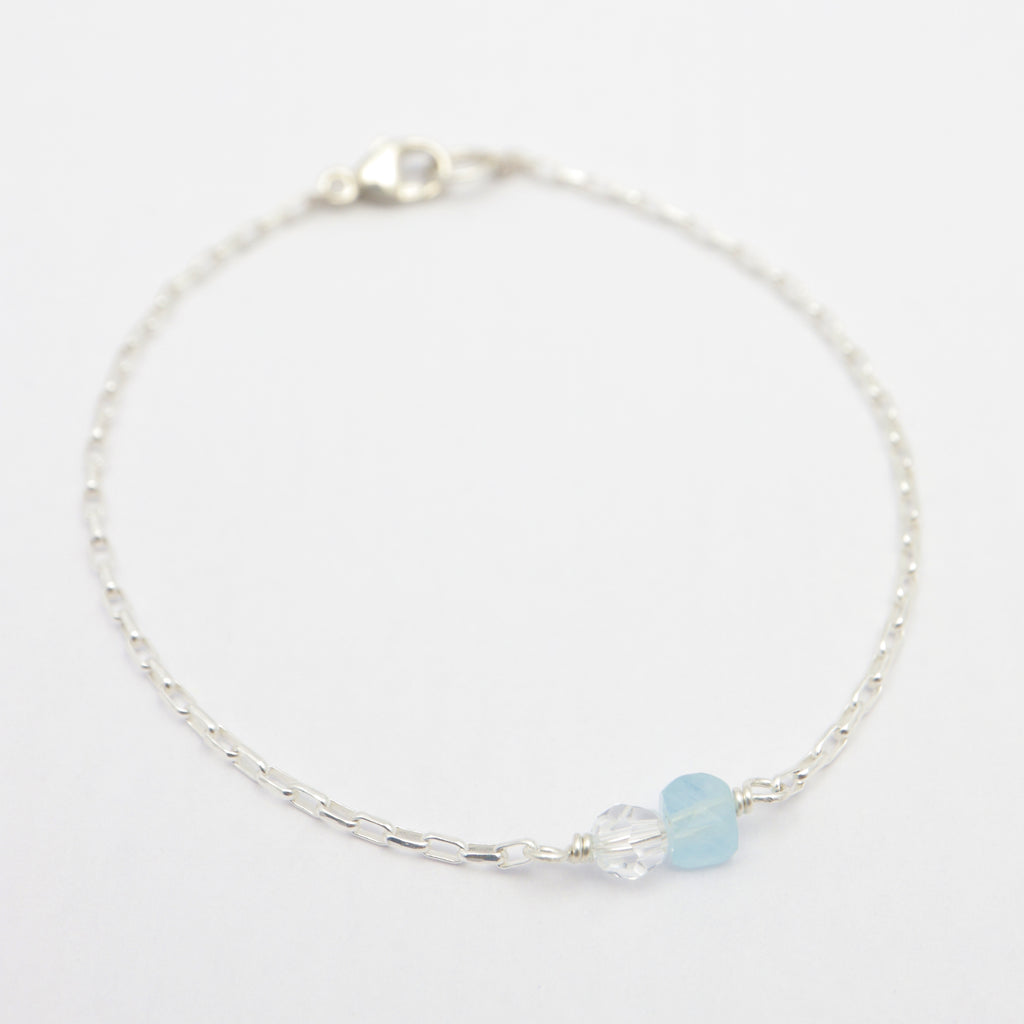 Duo Birthstone Bracelet - Silver
