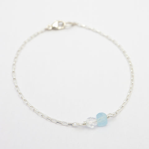 Duo Birthstone Bracelet - Silver