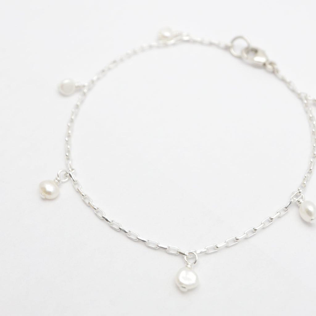 Cascade Pearl Drop Bracelet - Silver