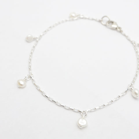 Cascade Pearl Drop Bracelet - Silver