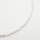 Elegant petite pearl necklace- silver