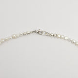 Elegant petite pearl necklace- silver