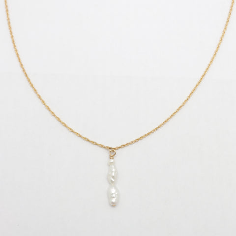 Whisper Pearl drop Gold fill necklace