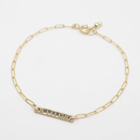 Gold Bar Personalized Bracelet