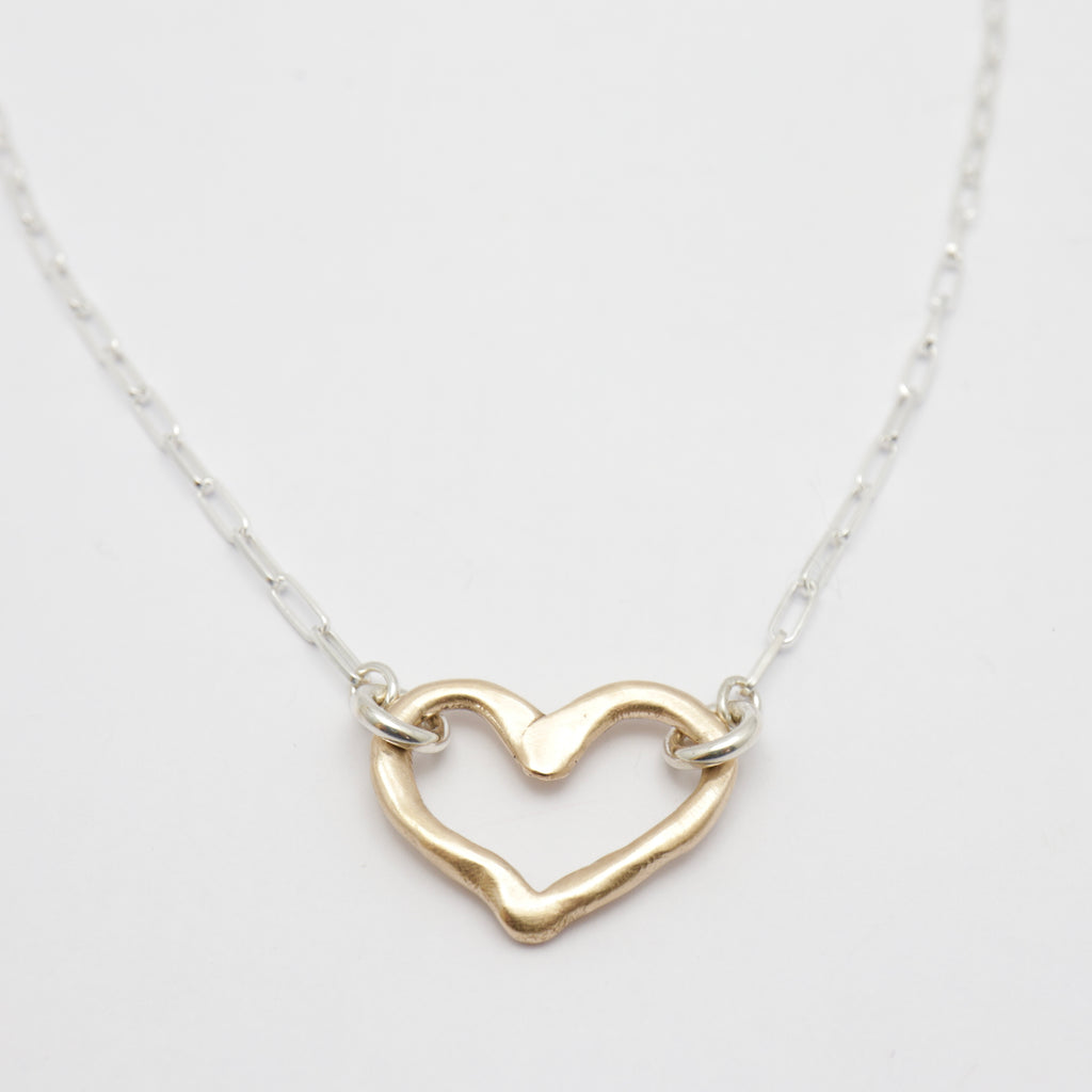Open Bronze Heart Necklace