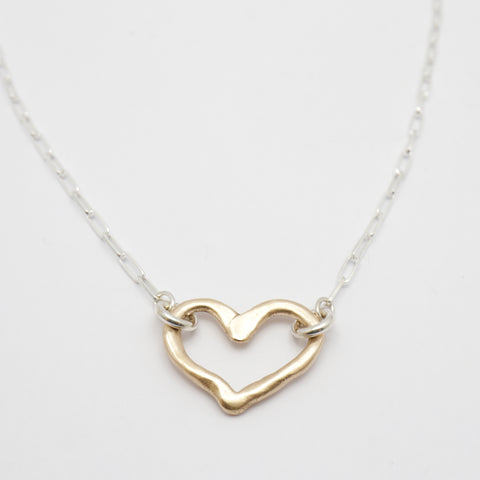 Open Bronze Heart Necklace