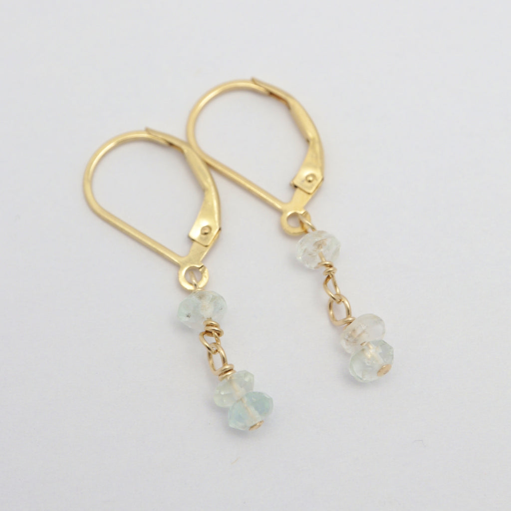 Natural Blue Topaz Cascade Earrings