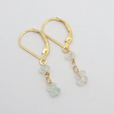 Natural Blue Topaz Cascade Earrings