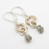 Bronze Petite Link & Labradorite Earrings