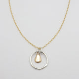 Solitary Pebble & Silver Link Necklace