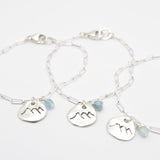Three Sisters Mountain Chain Bracelet with Birthstone