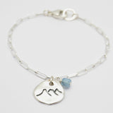 Three Sisters Mountain Chain Bracelet with Birthstone