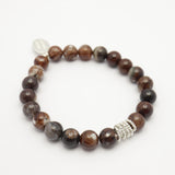 Gather Collection: Brown Fire Agate Stretch Bracelet
