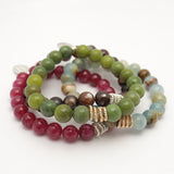 Gather Collection: Brown Fire Agate Stretch Bracelet